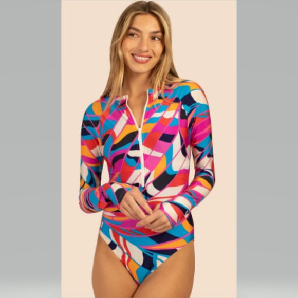 Trina Turk Rio Zip Up Paddle Suit sizes L and XL NWT - Picture 1 of 11